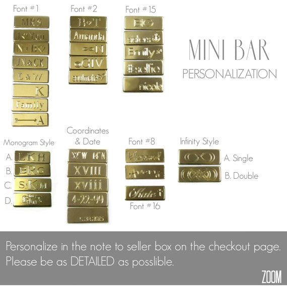 Mini Bar Engraved Necklace