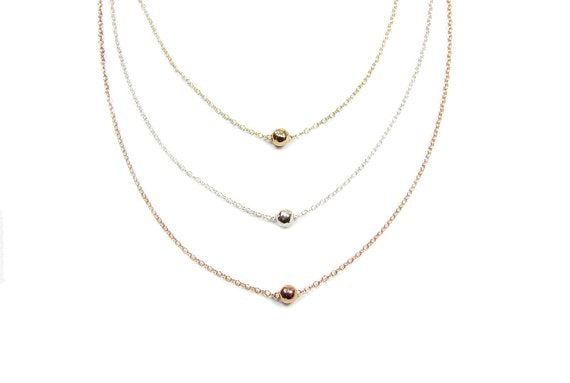 Keeping the Faith Set: Curved Sideways Cross and Tiny Hammered Ball Necklace