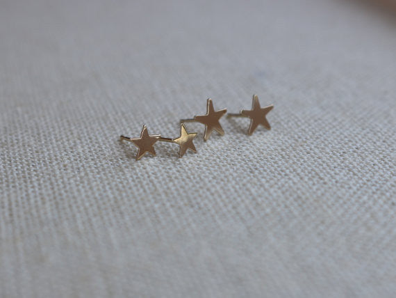 14K Star Stud Earrings