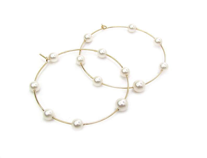 Pearl Hoop Earrings