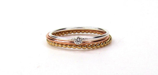Mixed Metal Stack Rings- Set of 3 Stackable Rings