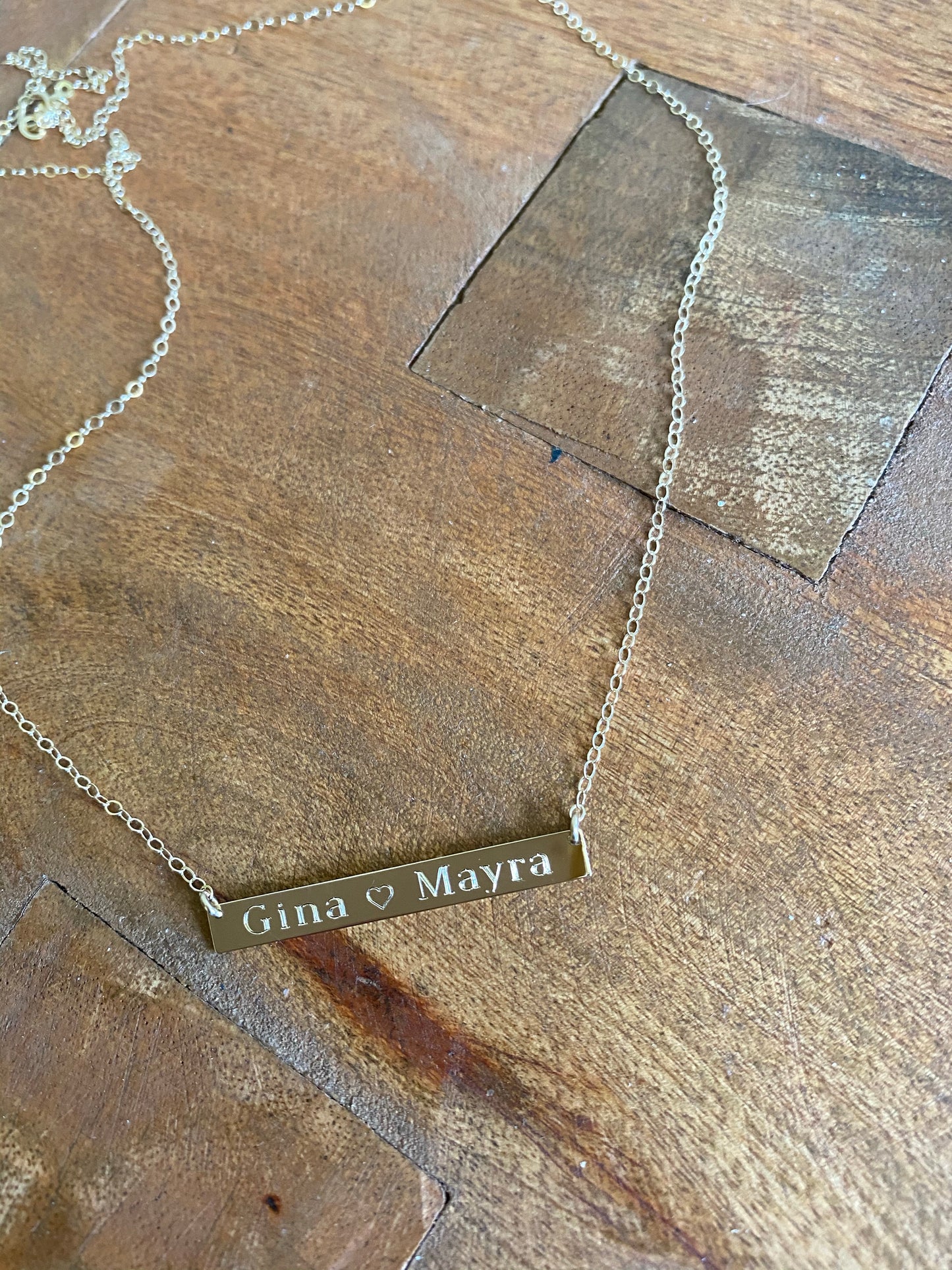 14K Personalized Bar Necklace