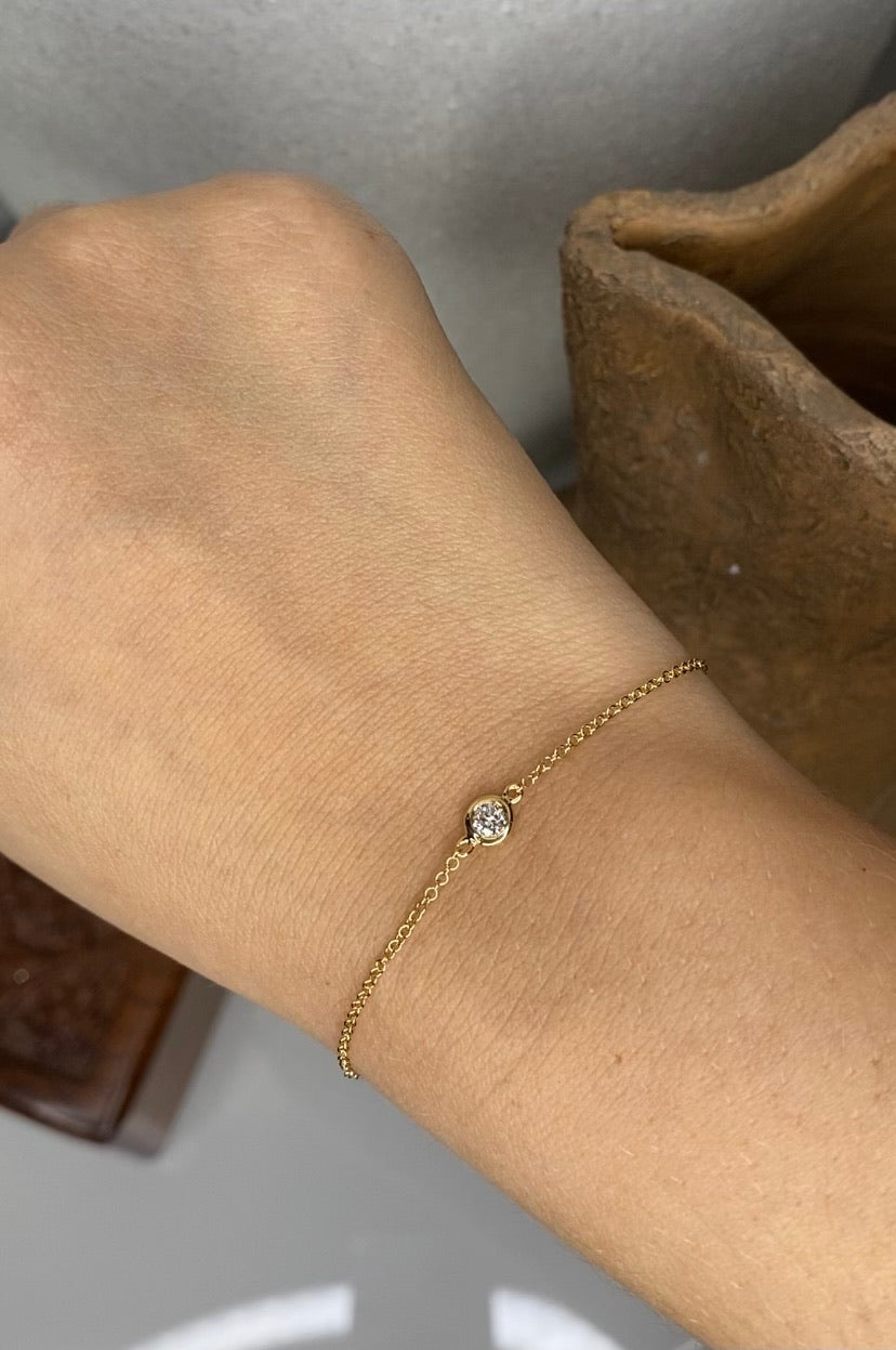 Bezel Set Solitaire Diamond Bracelet