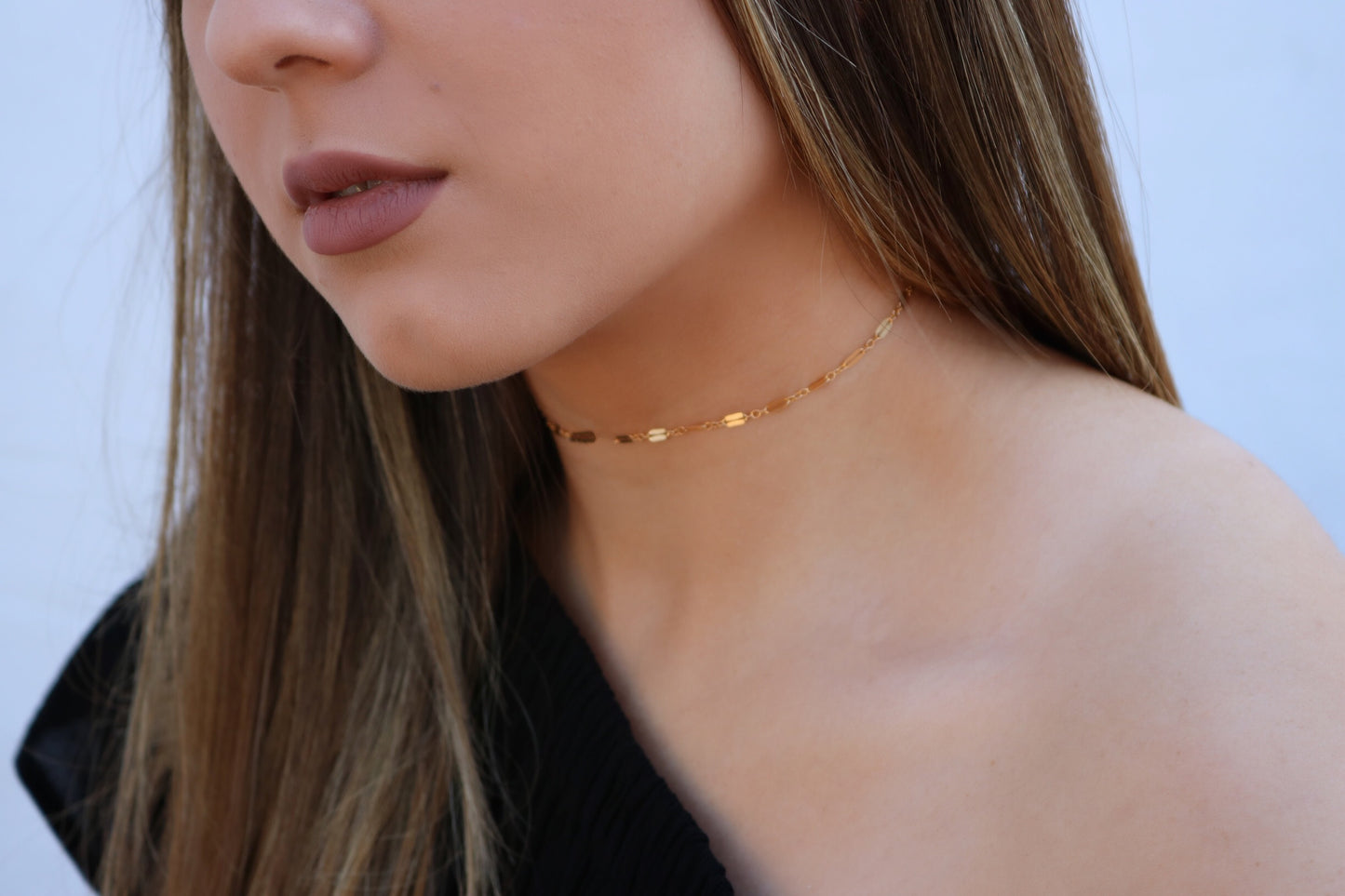14K Lace Choker Necklace