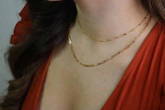Rectangle Layering Chain Necklace