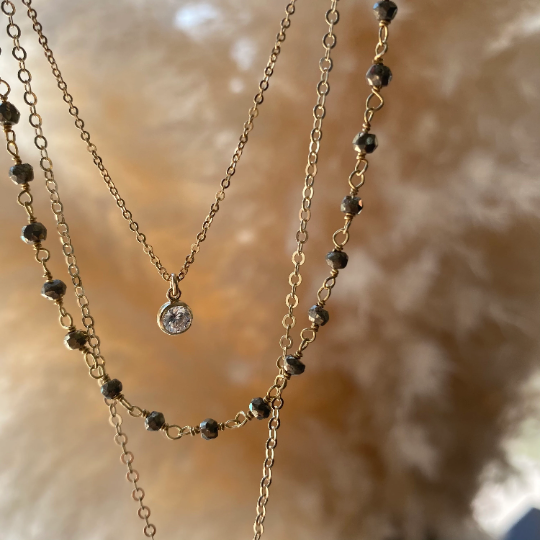 Set of 3 Gemstone Layering Necklace Set
